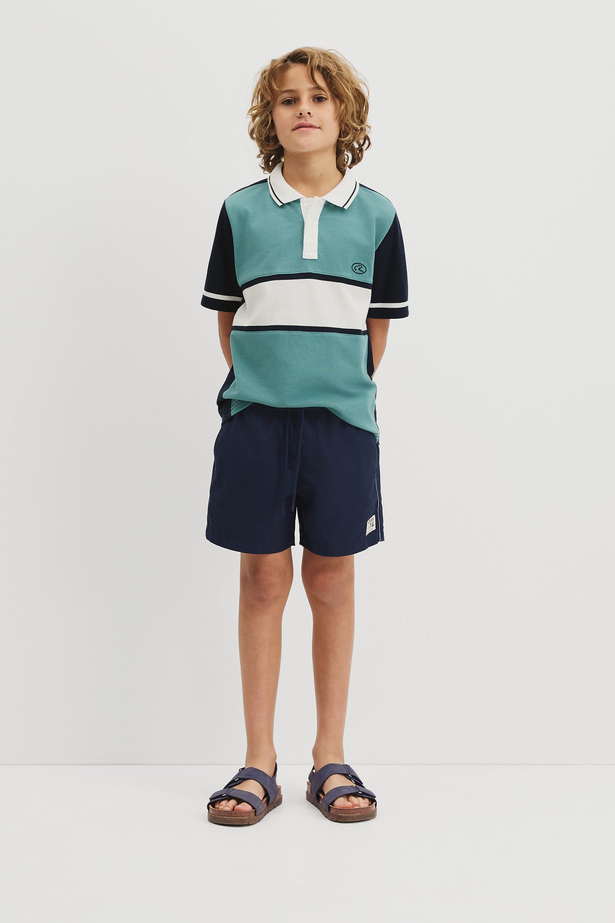 Short Sleeve Panel Logo Polo