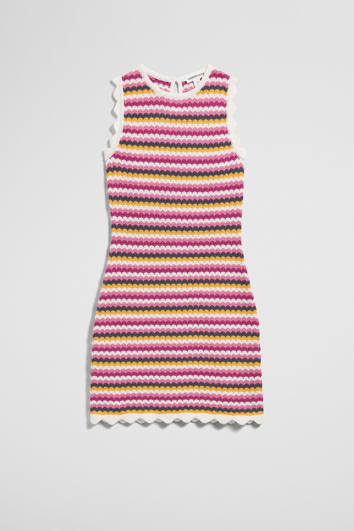 Sleeveless Stripe Crochet Dress