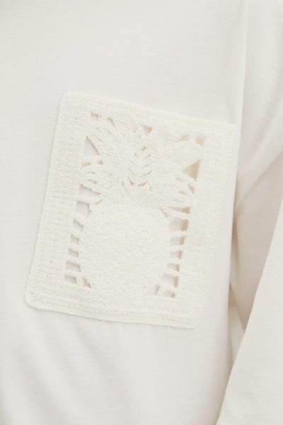 Short Sleeve Crochet Pocket T-Shirt