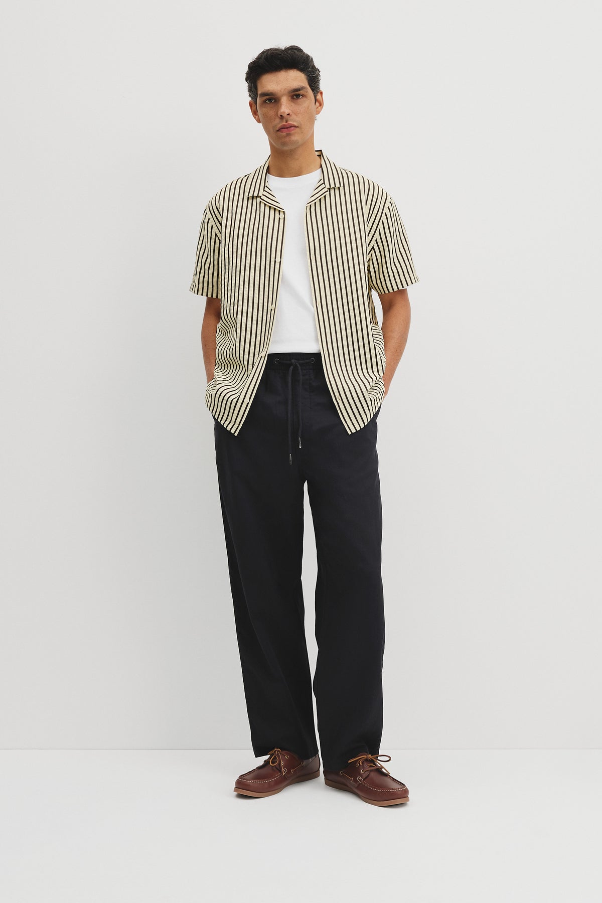 Short Sleeve Seersucker Cuban Shirt