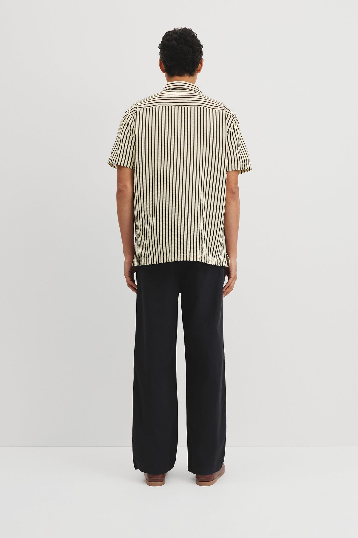 Short Sleeve Seersucker Cuban Shirt
