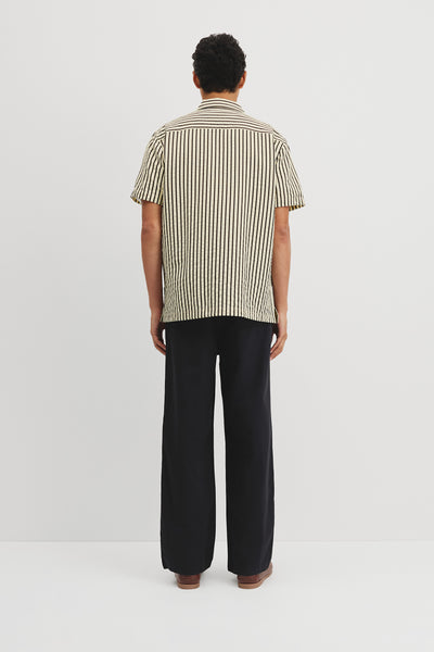 Short Sleeve Seersucker Cuban Shirt