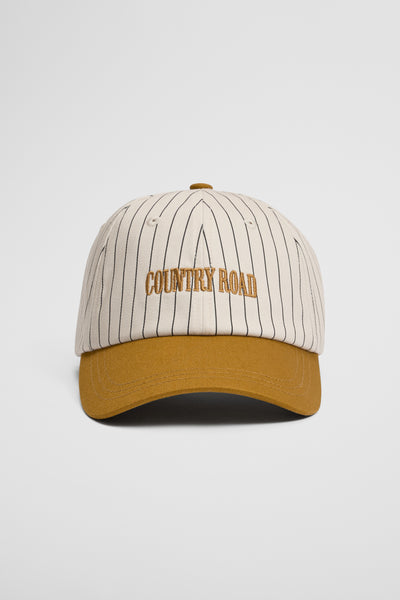 Australian Cotton Pinstripe Contrast Cap
