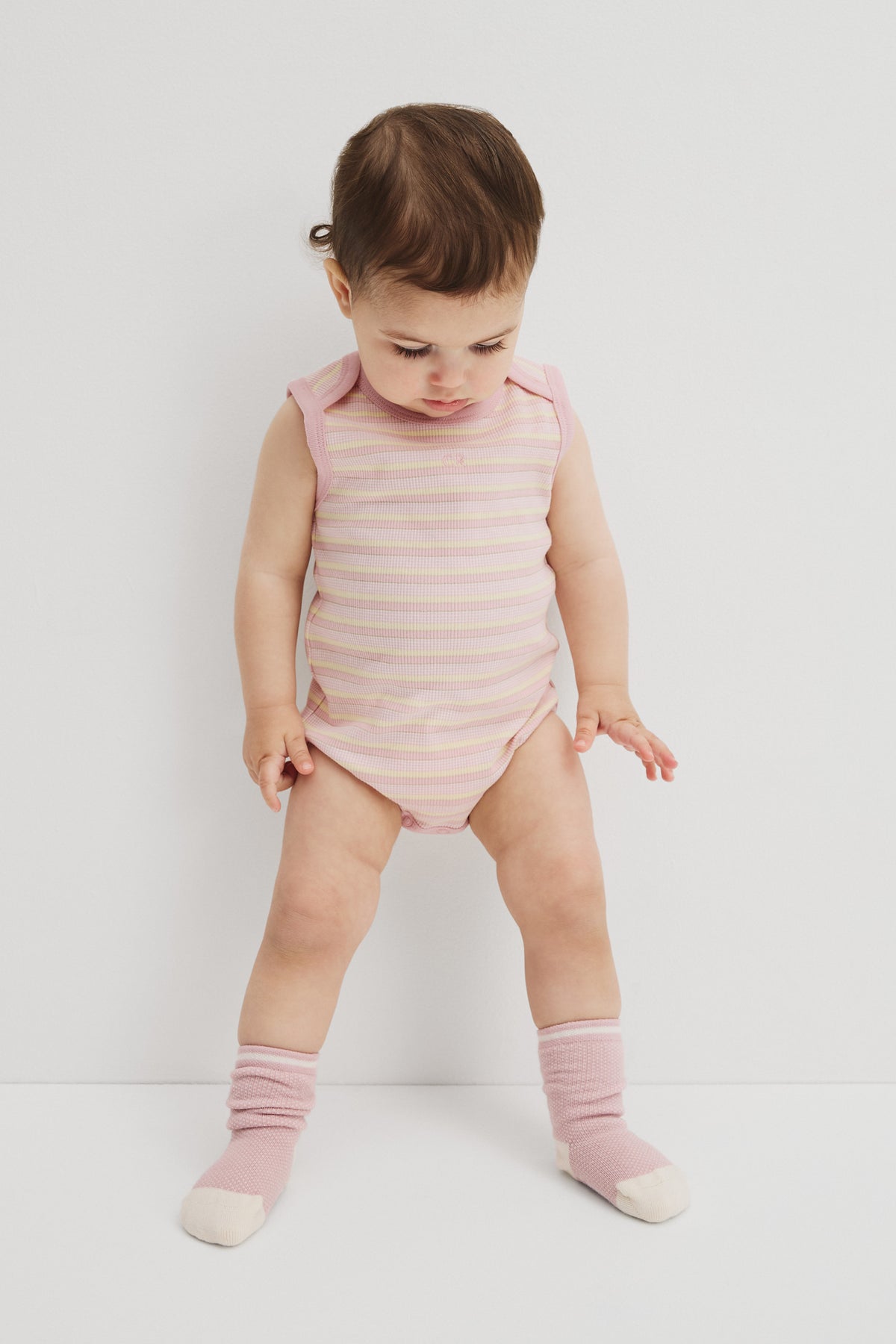 Organically Grown Cotton Blend Sleeveless Rib Bodysuit