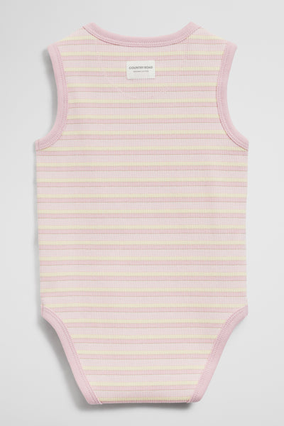 Organically Grown Cotton Blend Sleeveless Rib Bodysuit