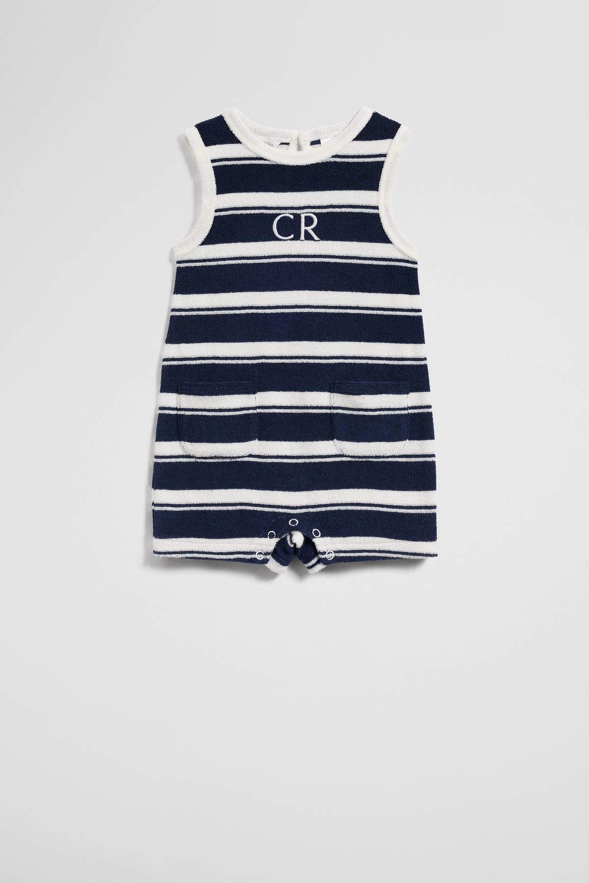 Australian Cotton Sleeveless Stripe Terry Romper