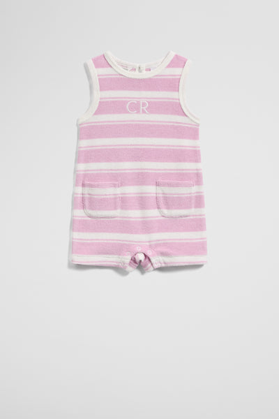 Australian Cotton Sleeveless Stripe Terry Romper
