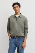 Long Sleeve Button Collar Sweat