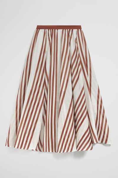Stripe Voile Midi Skirt