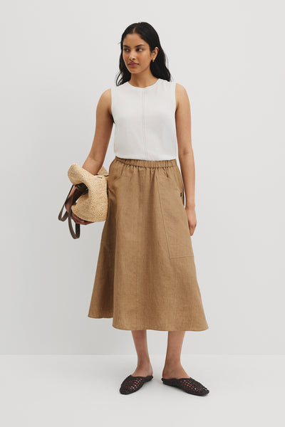 Utility Linen Skirt