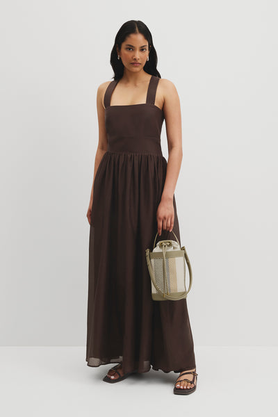Basque Maxi Dress