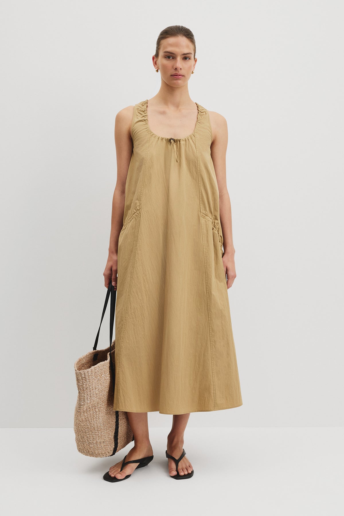 Drawcord Trapeze Dress