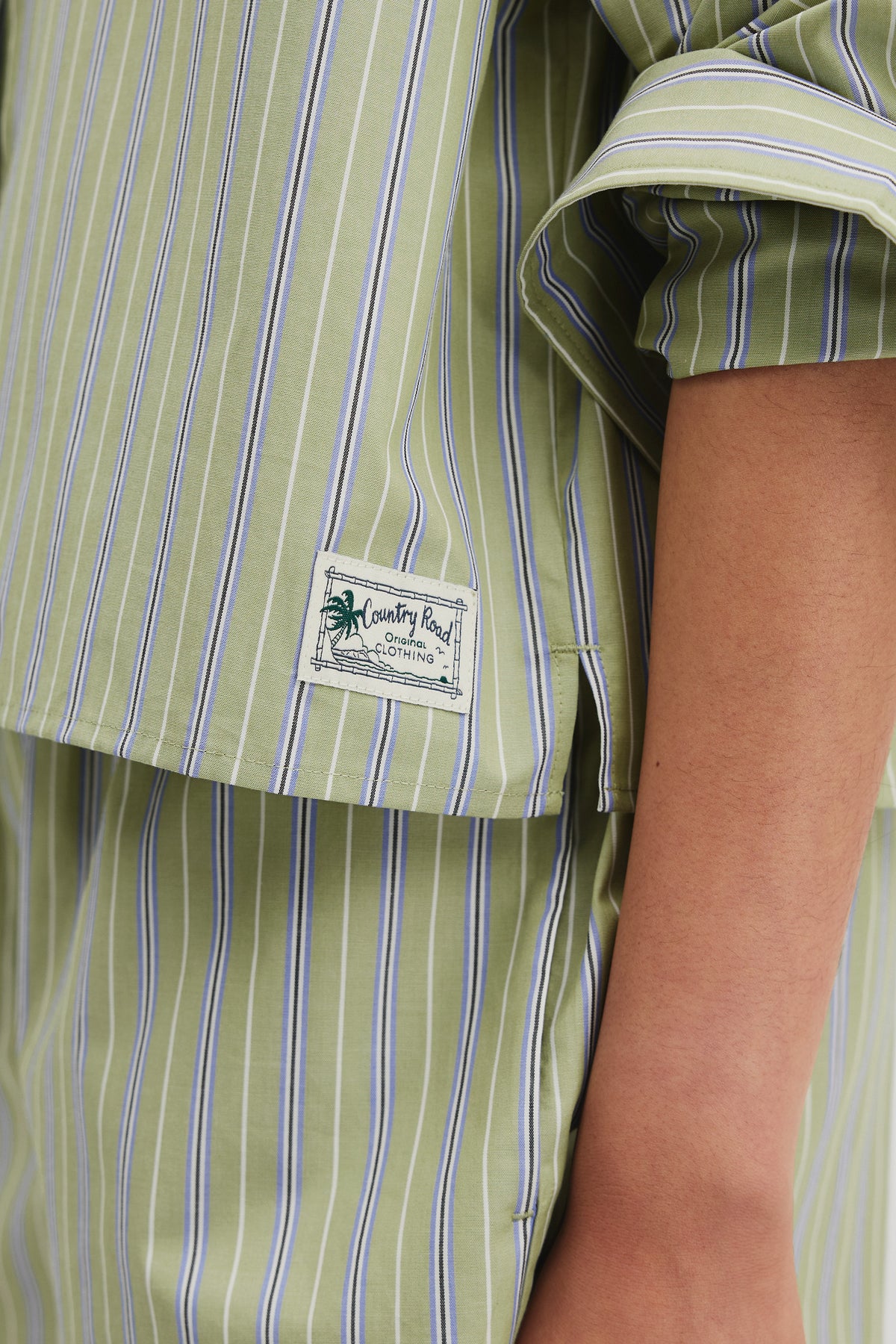 Organically Grown Cotton Stripe Boxy Shirt