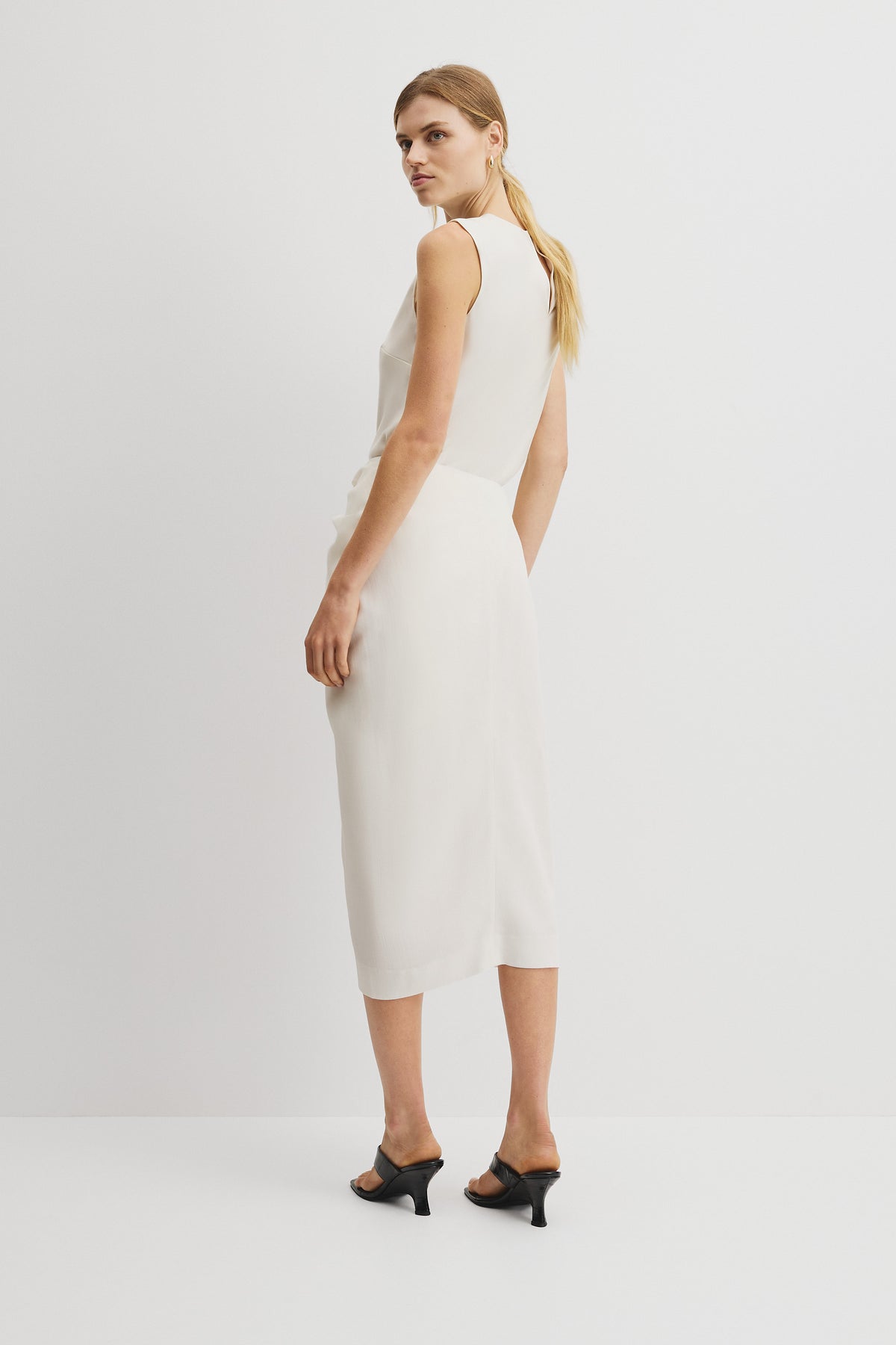 Knot Detail Midi Skirt