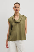Scarf Detail Washable Silk Blouse