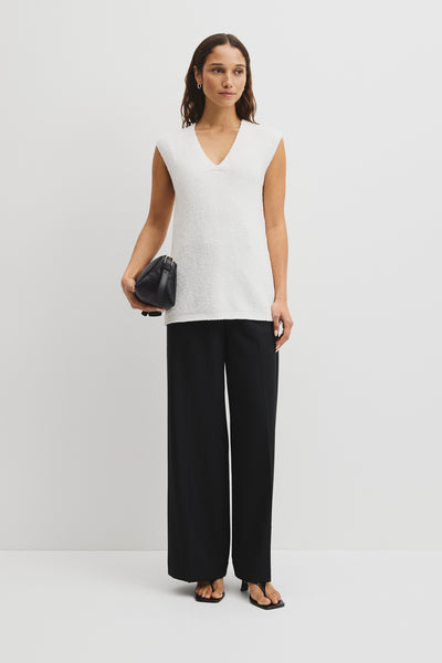 Australian Cotton Blend Compact Boucle Vest