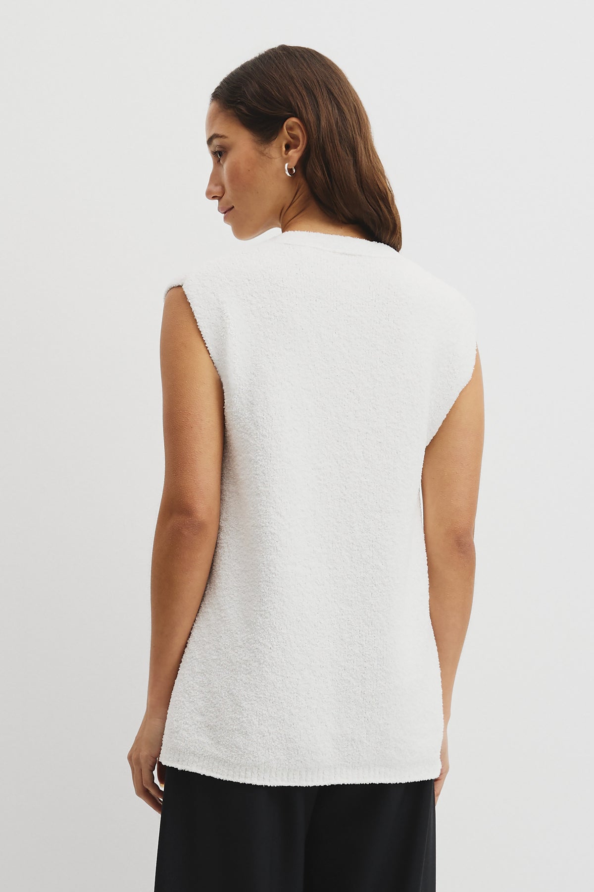 Australian Cotton Blend Compact Boucle Vest