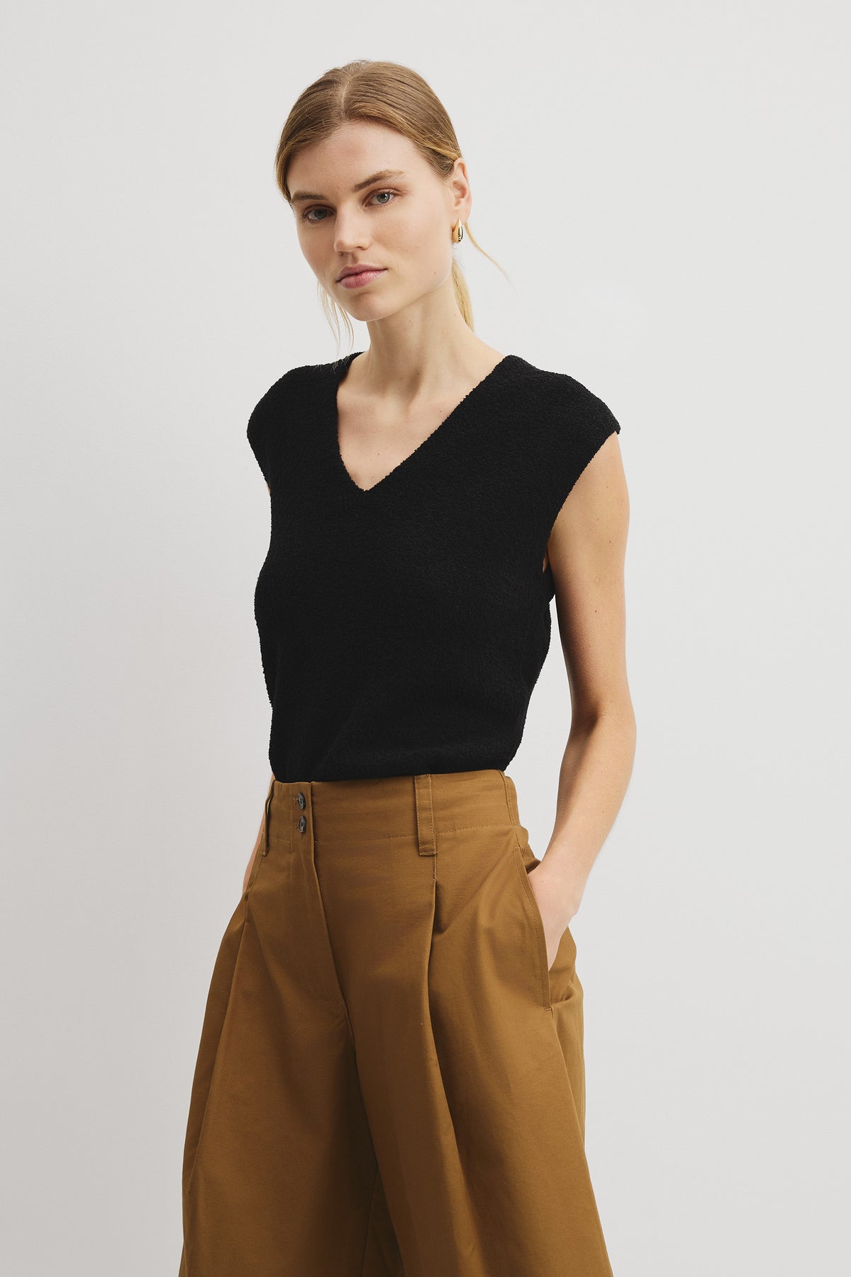 Australian Cotton Blend Compact Boucle Vest