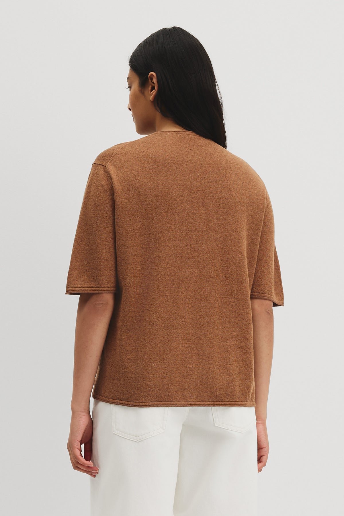 Australian Cotton Linen Blend Fine Knit T-Shirt