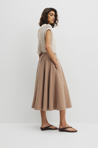 Parachute Midi Zip Skirt