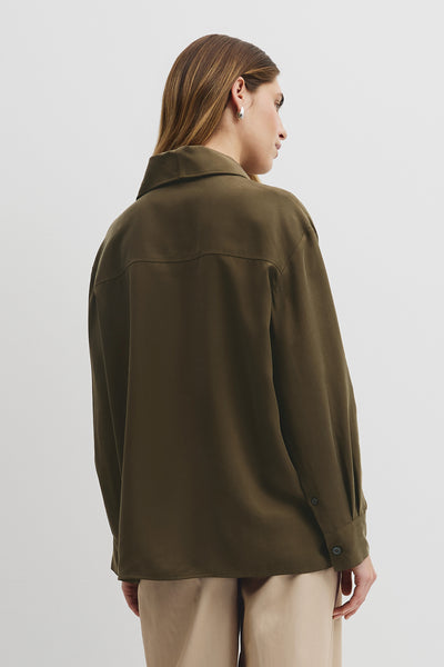 Cupro Funnel Shirt