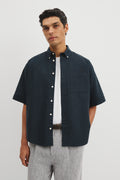 Australian Good Earth Cotton Short Sleeve Oversized Shirt