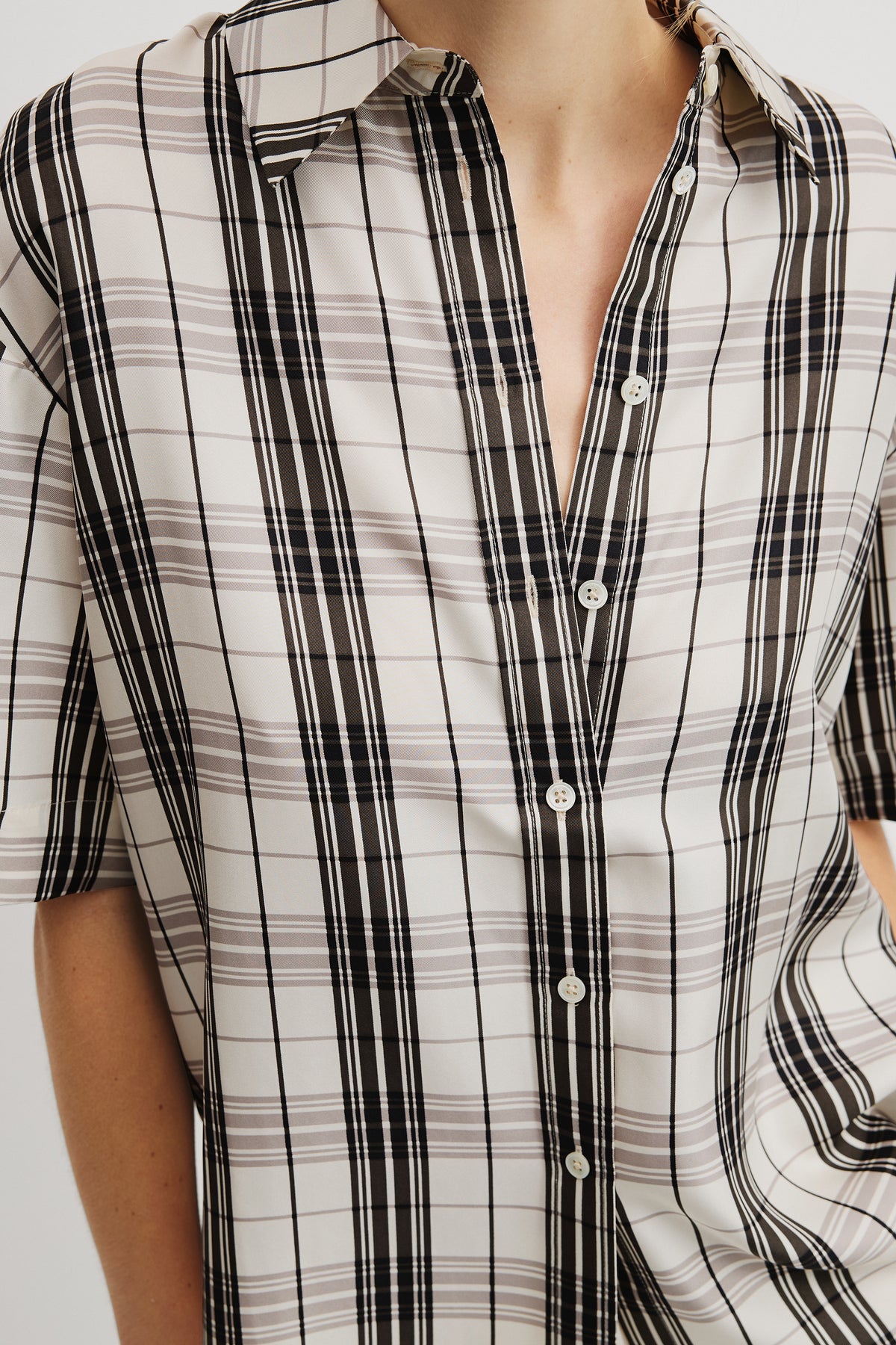 Washable Silk Check Shirt