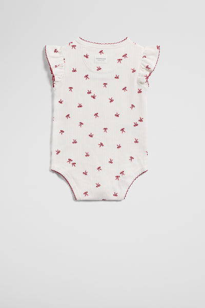 Organically Grown Cotton Short Sleeve Pointelle Bodysuit