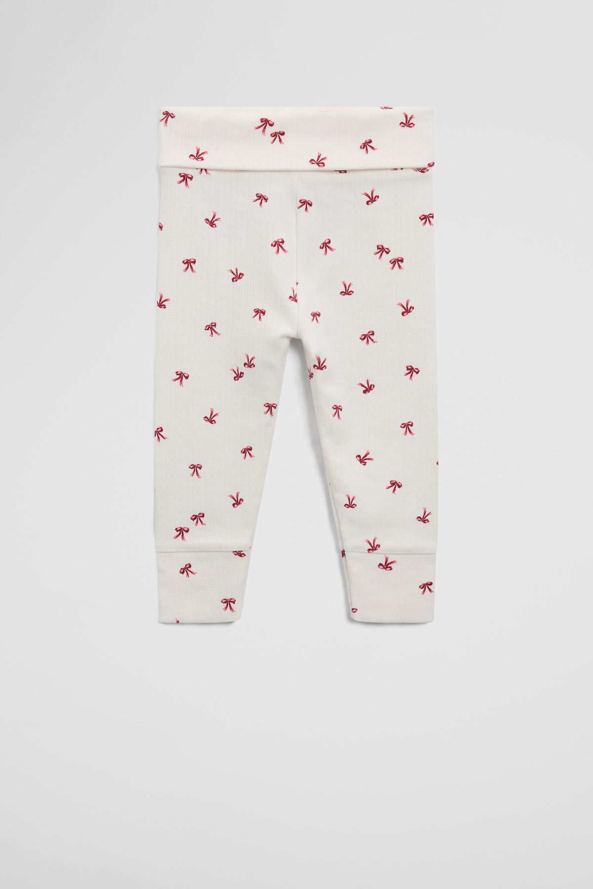 Organically Grown Cotton Blend Fold Over Pointelle Pant