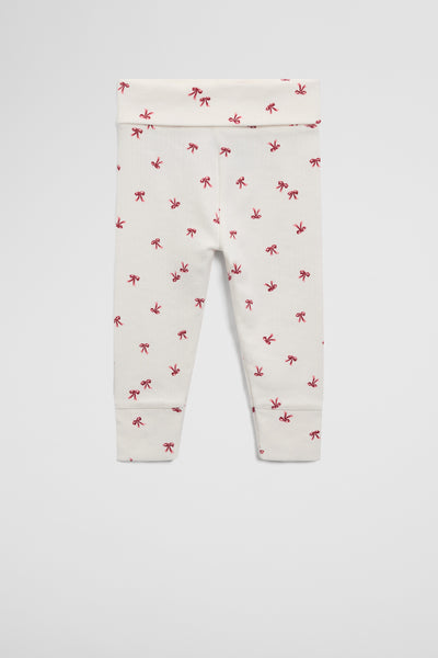 Organically Grown Cotton Blend Fold Over Pointelle Pant