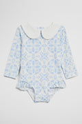 Long Sleeve Spot One Piece Swimsuit