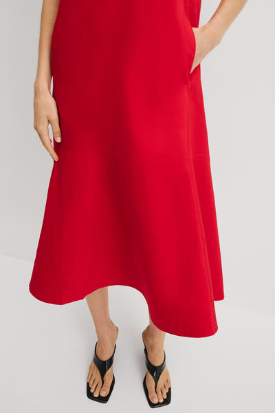 Flare Hem Midi Dress