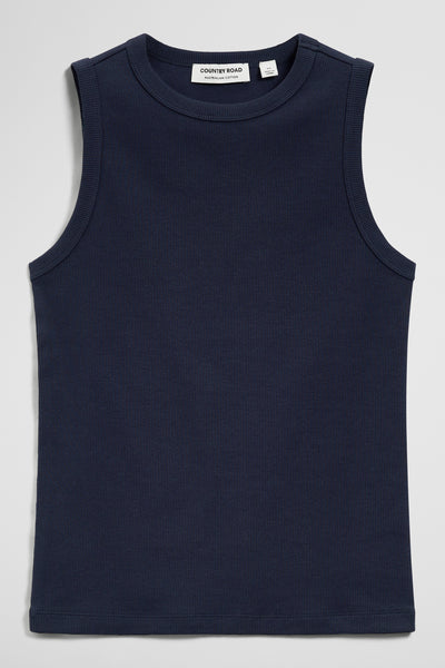 Australian Cotton High Neck Rib Tank