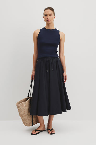 Australian Cotton High Neck Rib Tank