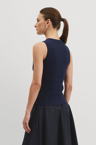 Australian Cotton High Neck Rib Tank