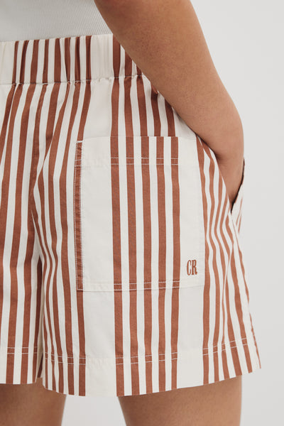 Stripe Poplin Short
