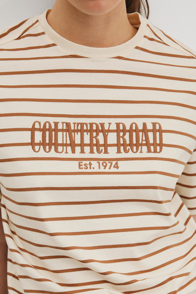 Australian Cotton Stripe Country Road T-shirt