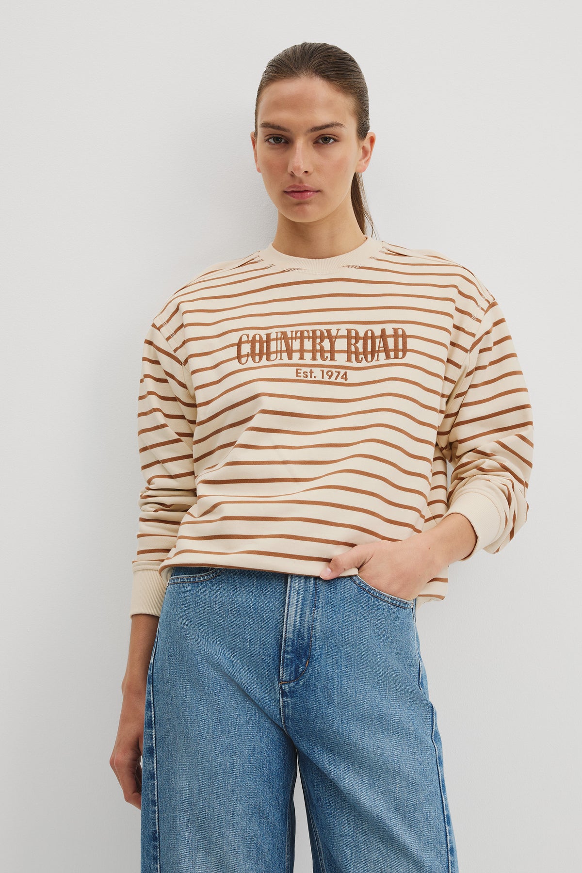 Australian Cotton Stripe Country Road Sweat