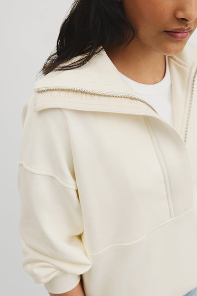 Australian Cotton Zip Neck Placket Sweat