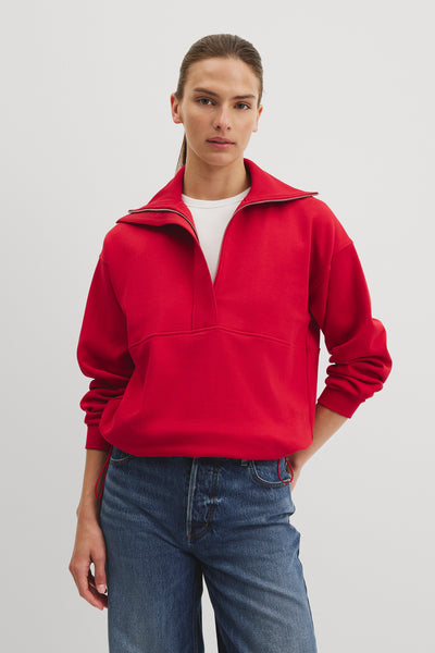 Zip Neck Placket Sweat