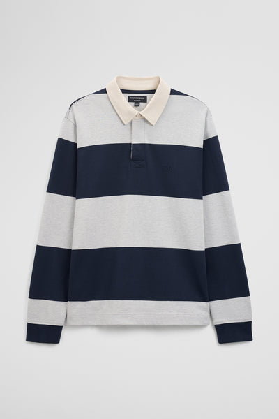 Long Sleeve Stripe Rugby Polo
