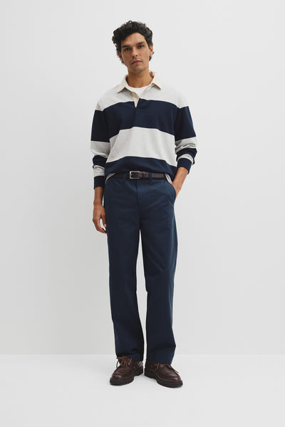 Long Sleeve Stripe Rugby Polo