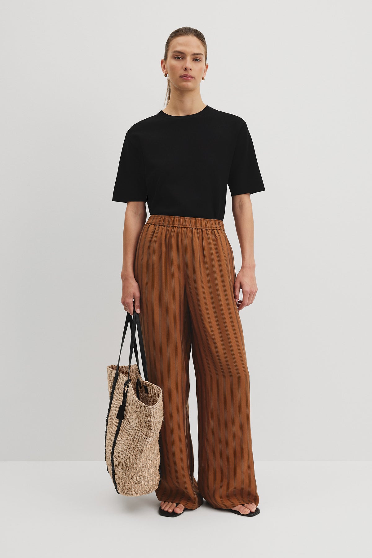 Stripe Cupro Pintuck