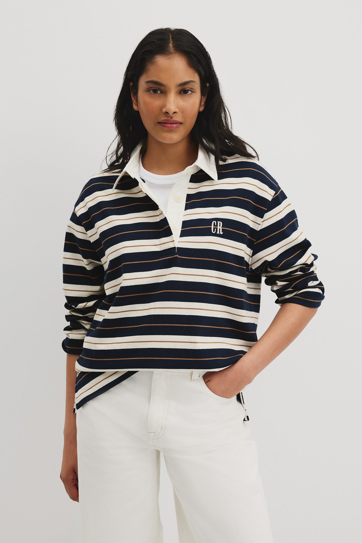 Australian Cotton Stripe Rugby Polo Sweat