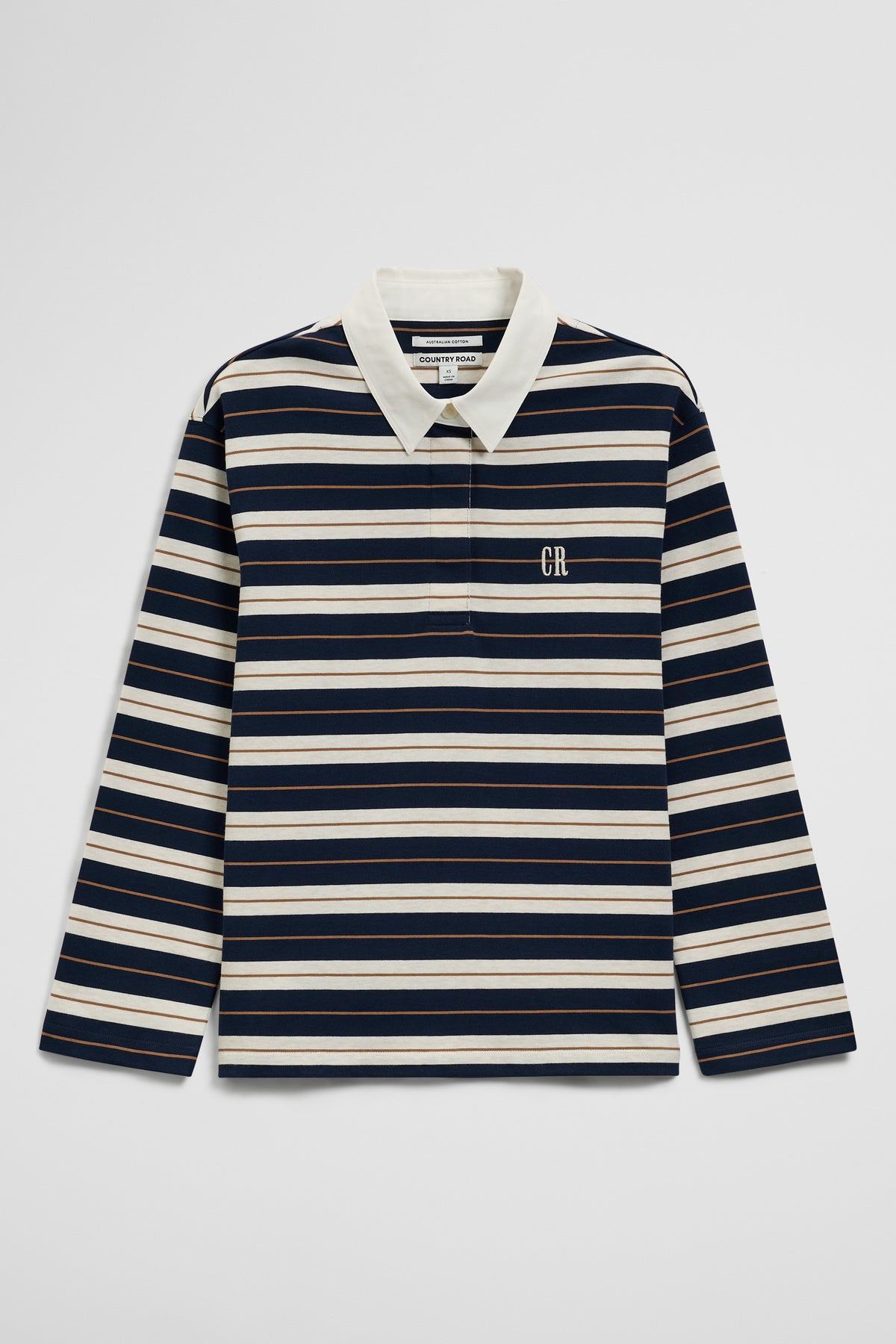 Australian Cotton Stripe Rugby Polo Sweat