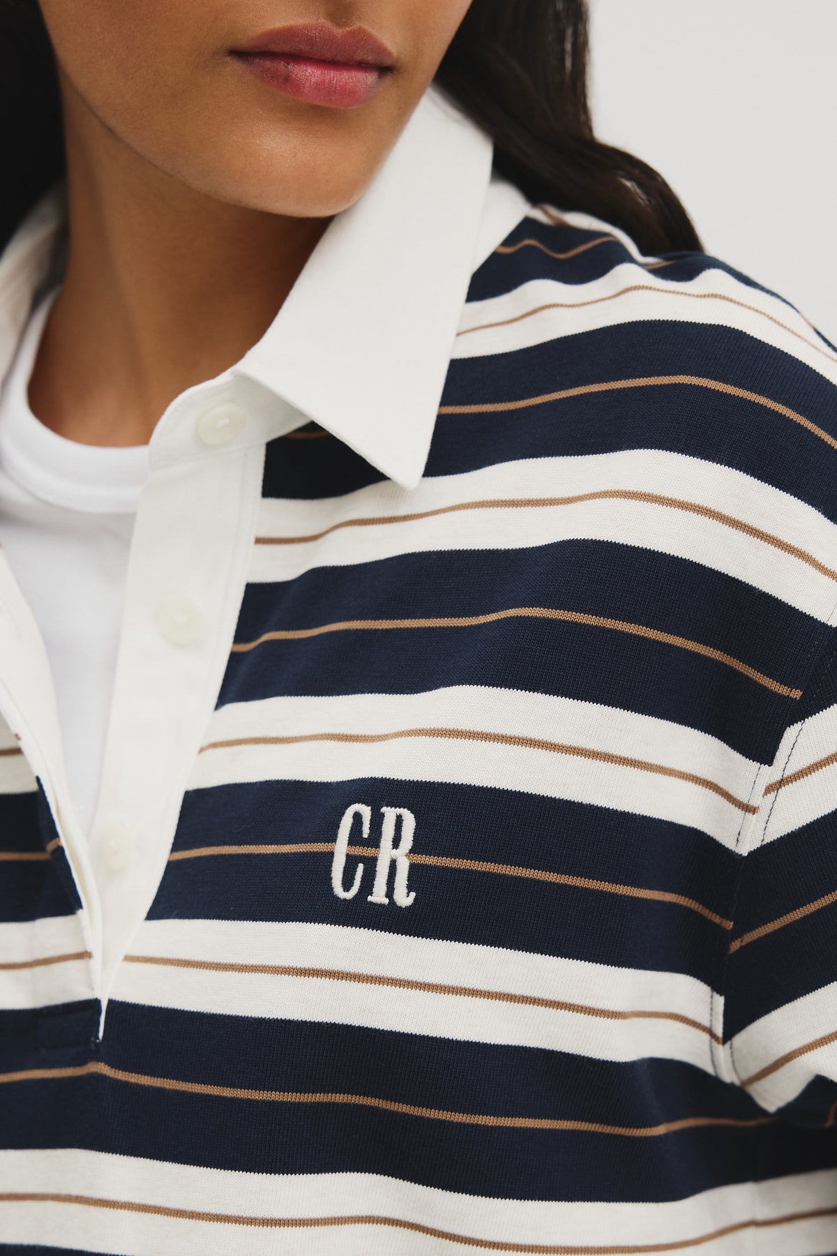 Australian Cotton Stripe Rugby Polo Sweat