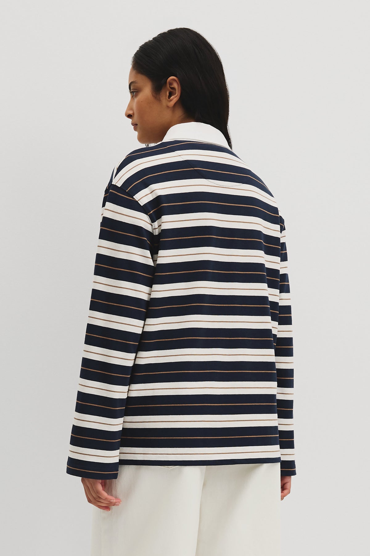 Australian Cotton Stripe Rugby Polo Sweat