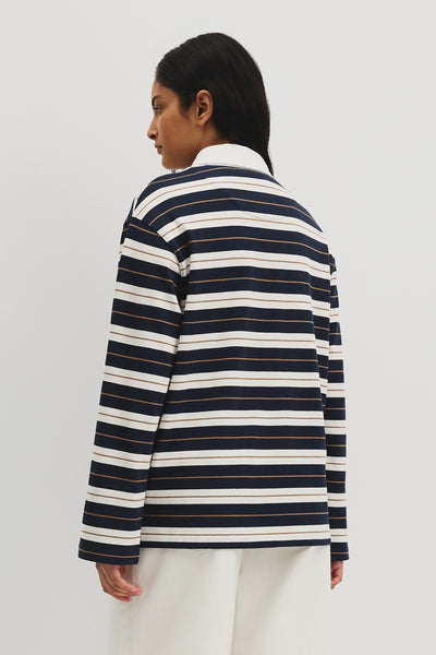 Australian Cotton Stripe Rugby Polo Sweat