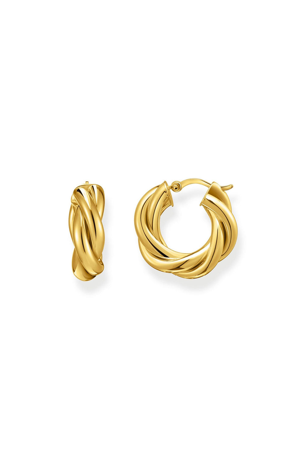 Twisted Hoop Earrings In Gold - Gold - image 1